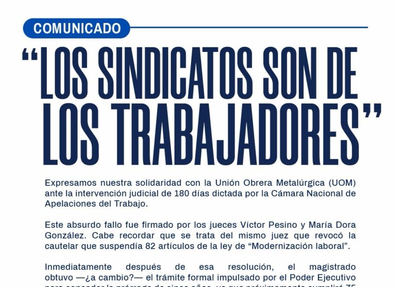 LOS SINDICATOS SON DE LOS TRABAJADORES